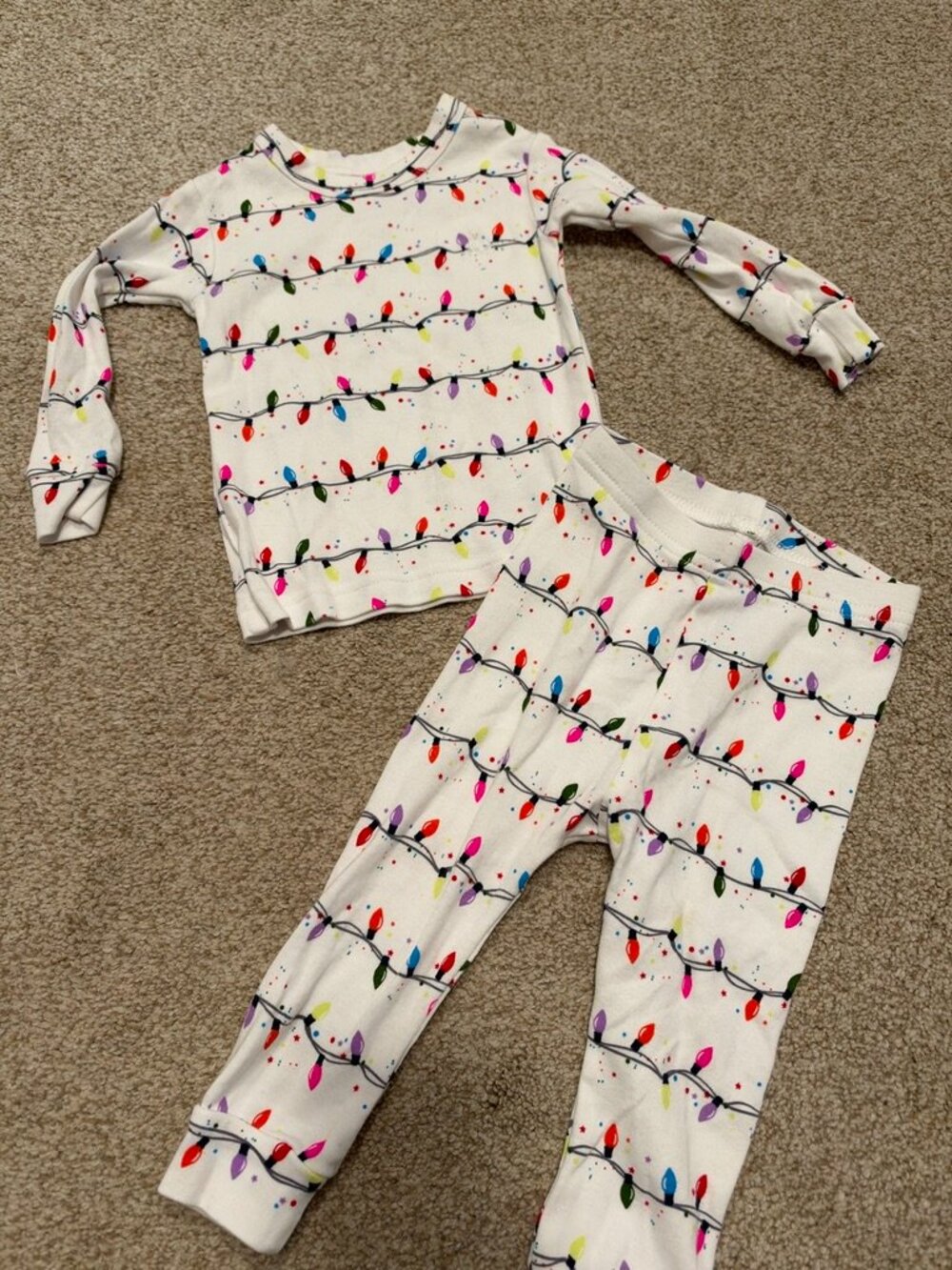Baby Gap Christmas Lights 2-Piece Pajama Set 12-18M